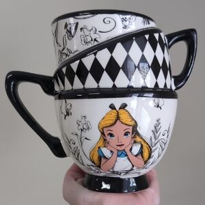 Disney Alice in Wonderland Whimsical Stacking Mug with Dual Handle